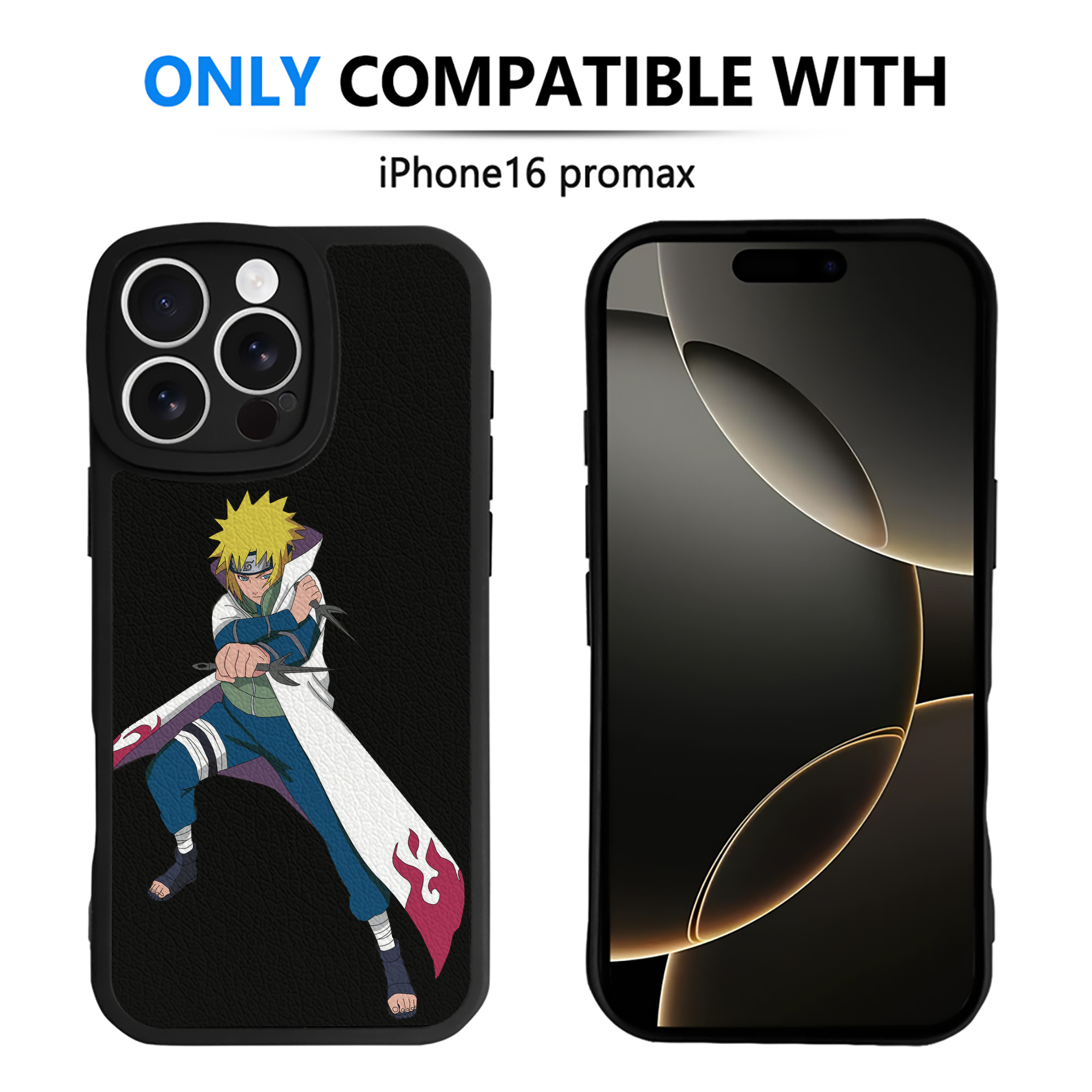 （画像用） NARUTO -ナルト- 波風 ミナト Namikaze Minato 【iPhone 16シリーズ対応】シリコンスマホケース（レザー調） 材質：シリコン